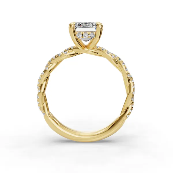 18K Yellow Gold Emerald Engagement Ring Setting Image 2 SVS Fine Jewelry Oceanside, NY