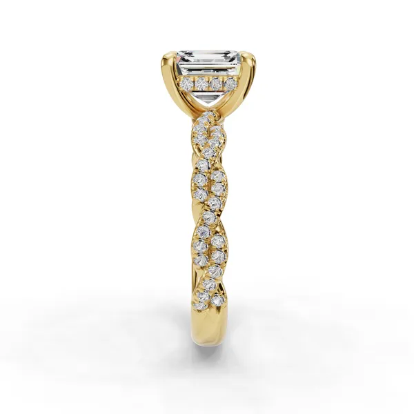 18K Yellow Gold Asscher Engagement Ring Setting Image 3 SVS Fine Jewelry Oceanside, NY