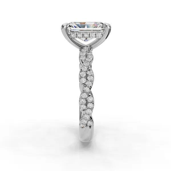 Platinum Radiant Engagement Ring Setting Image 3 SVS Fine Jewelry Oceanside, NY