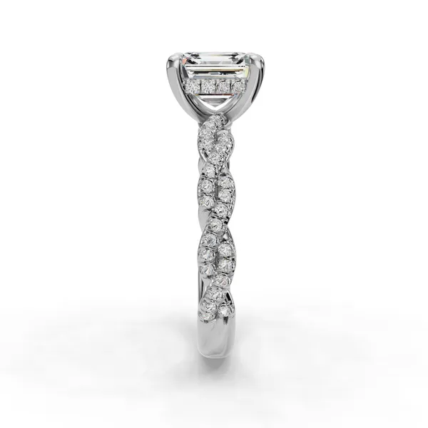 Platinum Asscher Engagement Ring Setting Image 3 SVS Fine Jewelry Oceanside, NY