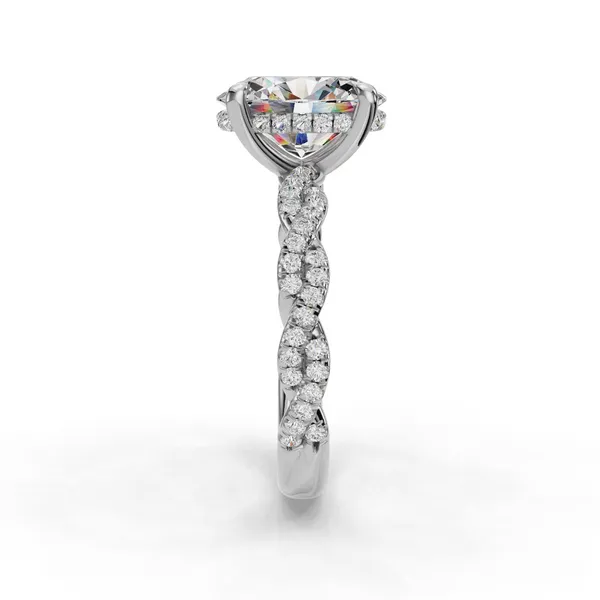 Platinum Oval Engagement Ring Setting Image 3 SVS Fine Jewelry Oceanside, NY