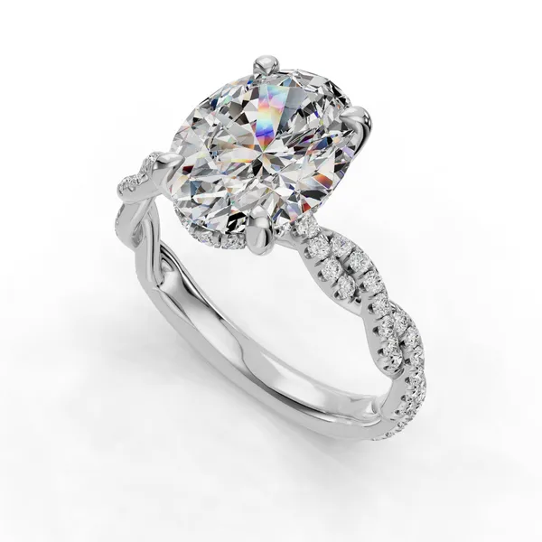 Platinum Oval Engagement Ring Setting SVS Fine Jewelry Oceanside, NY