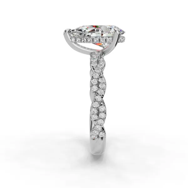 Platinum Pear Engagement Ring Setting Image 3 SVS Fine Jewelry Oceanside, NY