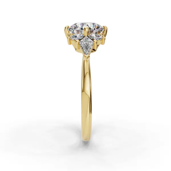 18K Yellow Gold Round Engagement Ring Setting Image 3 SVS Fine Jewelry Oceanside, NY