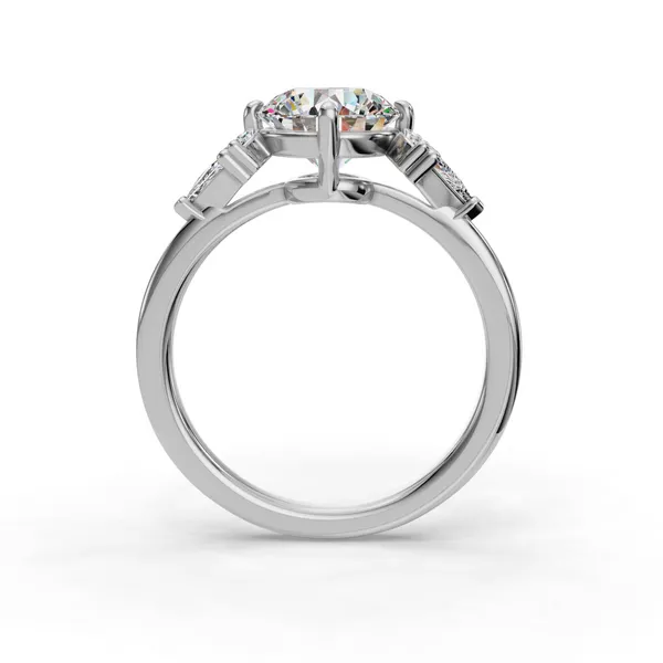 14K White Gold Round Engagement Ring Setting Image 2 SVS Fine Jewelry Oceanside, NY