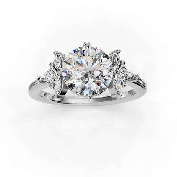 Platinum Round Engagement Ring Setting Image 4 SVS Fine Jewelry Oceanside, NY