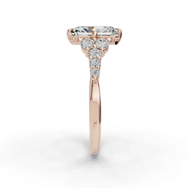 14K Rose Gold Radiant Engagement Ring Setting Image 3 SVS Fine Jewelry Oceanside, NY