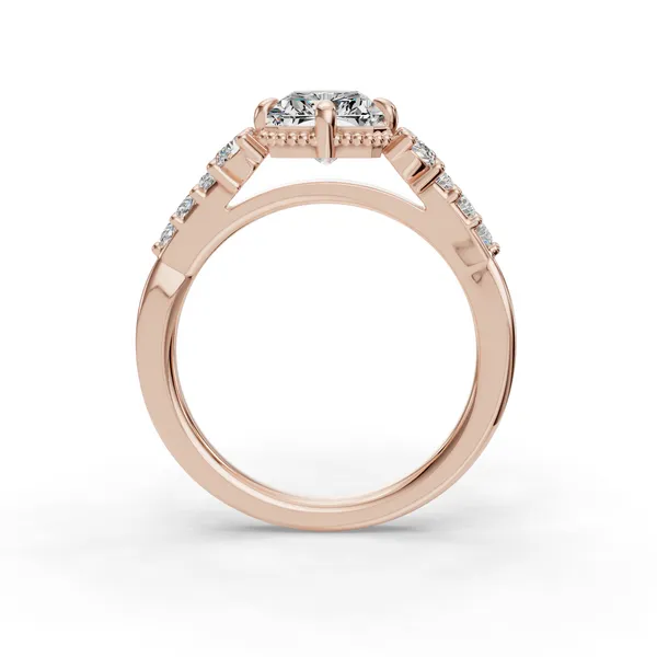 14K Rose Gold Radiant Engagement Ring Setting Image 2 SVS Fine Jewelry Oceanside, NY