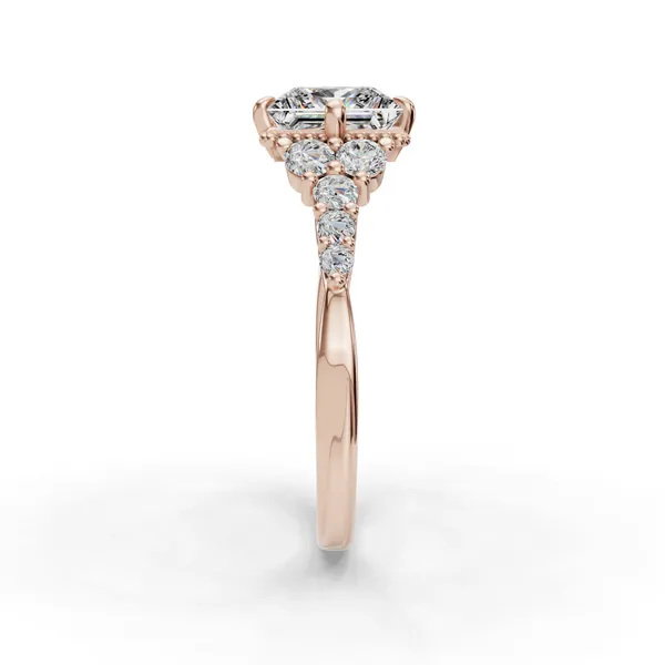 14K Rose Gold Princess Engagement Ring Setting Image 3 SVS Fine Jewelry Oceanside, NY