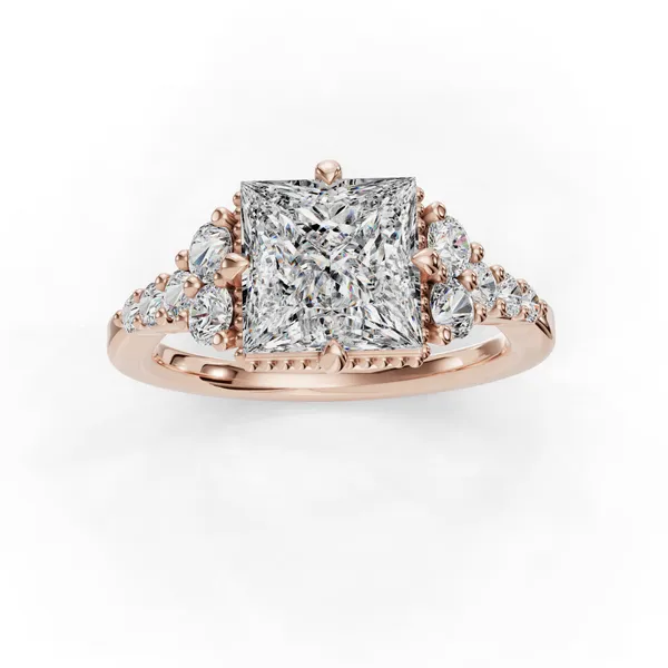 14K Rose Gold Princess Engagement Ring Setting Image 4 SVS Fine Jewelry Oceanside, NY