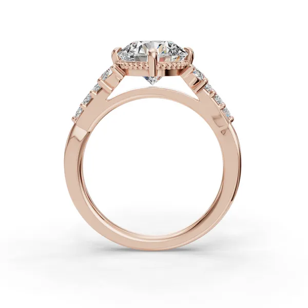 14K Rose Gold Round Engagement Ring Setting Image 2 SVS Fine Jewelry Oceanside, NY