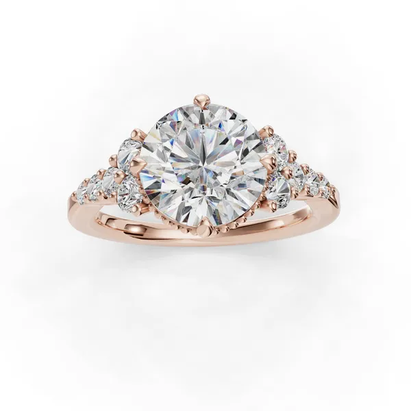 14K Rose Gold Round Engagement Ring Setting Image 4 SVS Fine Jewelry Oceanside, NY