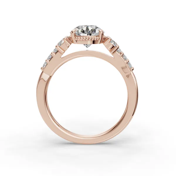 14K Rose Gold Pear Engagement Ring Setting Image 2 SVS Fine Jewelry Oceanside, NY