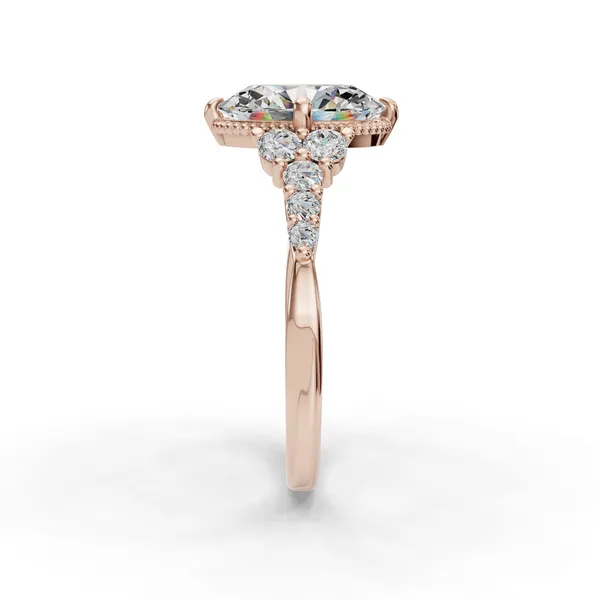 14K Rose Gold Oval Engagement Ring Setting Image 3 SVS Fine Jewelry Oceanside, NY