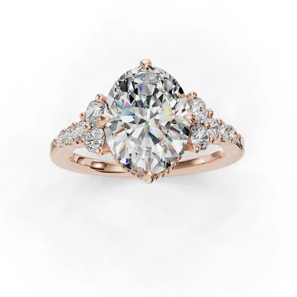 14K Rose Gold Oval Engagement Ring Setting Image 4 SVS Fine Jewelry Oceanside, NY