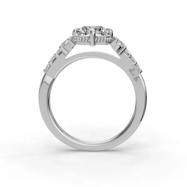 14K White Gold Radiant Engagement Ring Setting Image 2 SVS Fine Jewelry Oceanside, NY