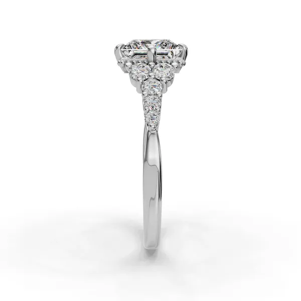 14K White Gold Princess Engagement Ring Setting Image 3 SVS Fine Jewelry Oceanside, NY