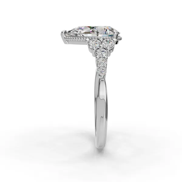 14K White Gold Pear Engagement Ring Setting Image 3 SVS Fine Jewelry Oceanside, NY