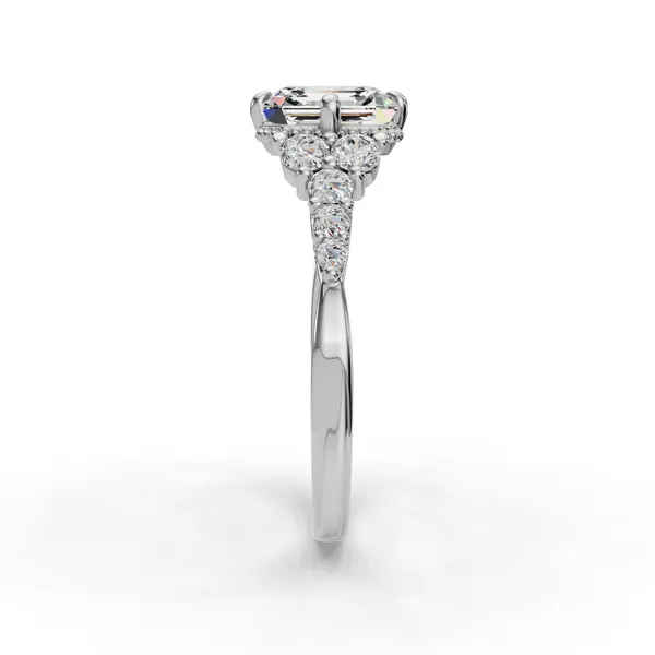 14K White Gold Asscher Engagement Ring Setting Image 3 SVS Fine Jewelry Oceanside, NY