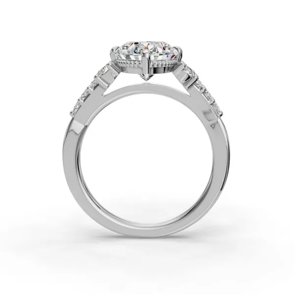 14K White Gold Oval Engagement Ring Setting Image 2 SVS Fine Jewelry Oceanside, NY