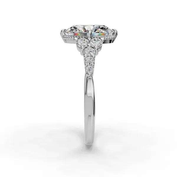 14K White Gold Oval Engagement Ring Setting Image 3 SVS Fine Jewelry Oceanside, NY