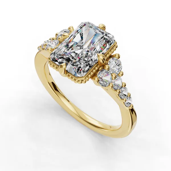 14K Yellow Gold Radiant Engagement Ring Setting SVS Fine Jewelry Oceanside, NY