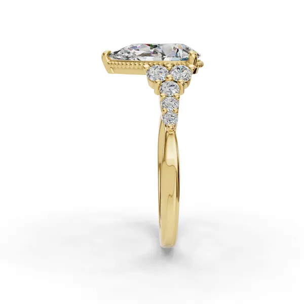 14K Yellow Gold Pear Engagement Ring Setting Image 3 SVS Fine Jewelry Oceanside, NY