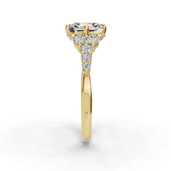 14K Yellow Gold Asscher Engagement Ring Setting Image 3 SVS Fine Jewelry Oceanside, NY