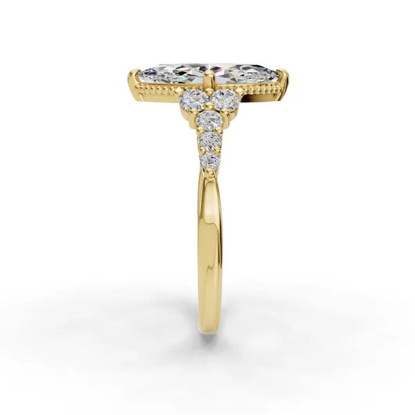 14K Yellow Gold Marquise Engagement Ring Setting Image 3 SVS Fine Jewelry Oceanside, NY