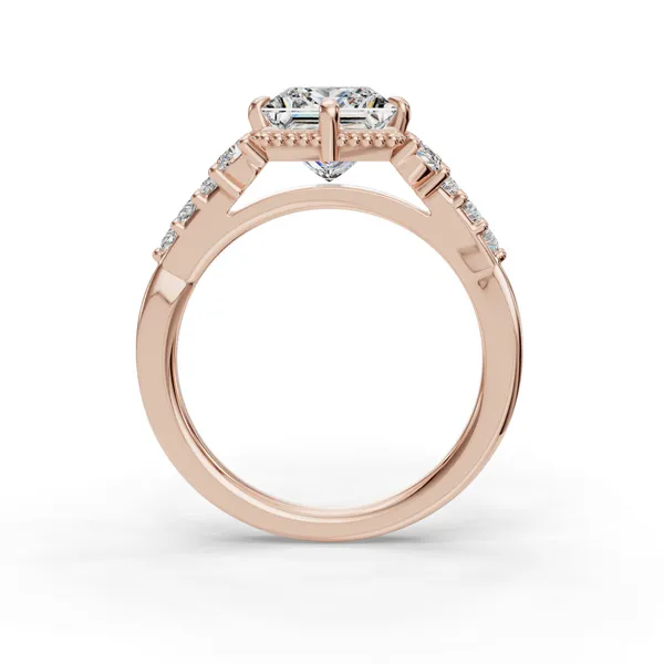 18K Rose Gold Princess Engagement Ring Setting Image 2 SVS Fine Jewelry Oceanside, NY