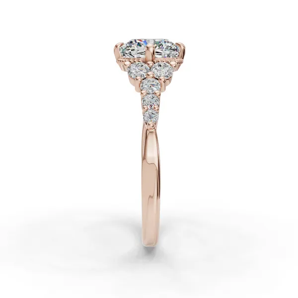 18K Rose Gold Cushion Engagement Ring Setting Image 3 SVS Fine Jewelry Oceanside, NY
