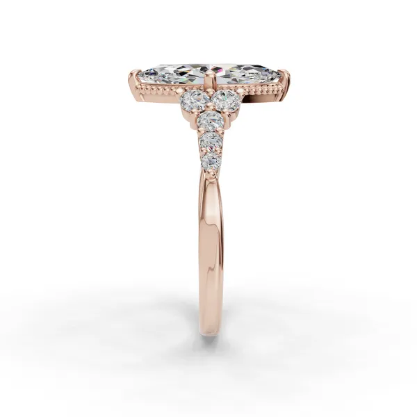 18K Rose Gold Marquise Engagement Ring Setting Image 3 SVS Fine Jewelry Oceanside, NY