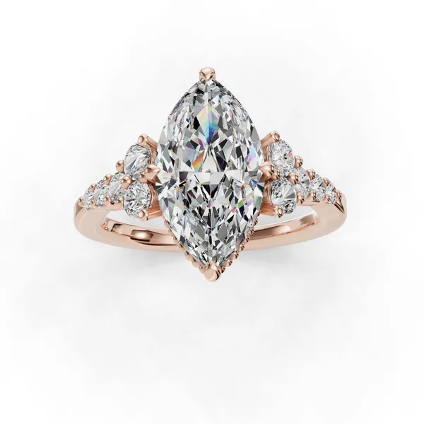 18K Rose Gold Marquise Engagement Ring Setting Image 4 SVS Fine Jewelry Oceanside, NY