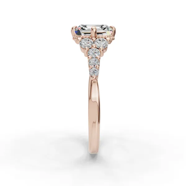 18K Rose Gold Asscher Engagement Ring Setting Image 3 SVS Fine Jewelry Oceanside, NY