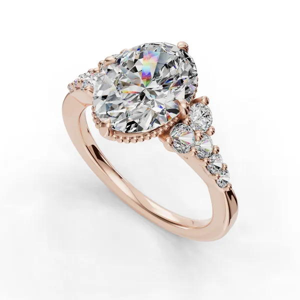 18K Rose Gold Oval Engagement Ring Setting SVS Fine Jewelry Oceanside, NY