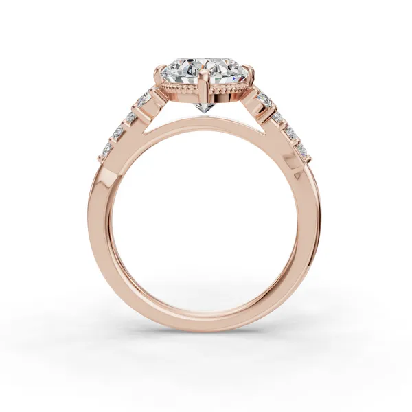 18K Rose Gold Oval Engagement Ring Setting Image 2 SVS Fine Jewelry Oceanside, NY