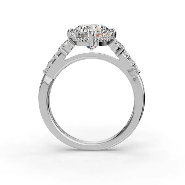 18K White Gold Round Engagement Ring Setting Image 2 SVS Fine Jewelry Oceanside, NY