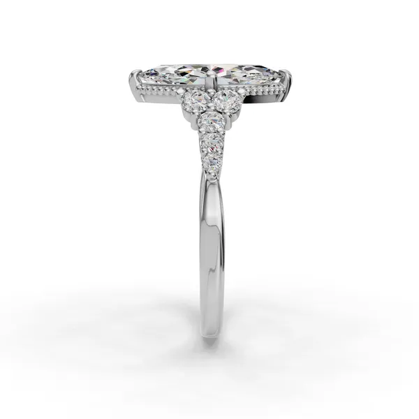 18K White Gold Marquise Engagement Ring Setting Image 3 SVS Fine Jewelry Oceanside, NY