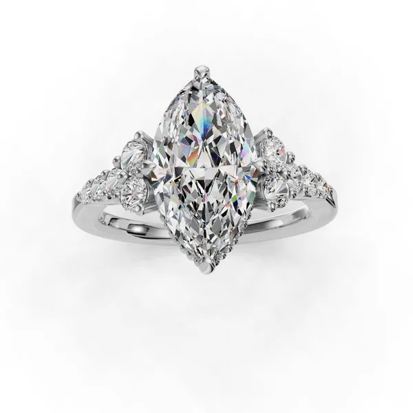 18K White Gold Marquise Engagement Ring Setting Image 4 SVS Fine Jewelry Oceanside, NY