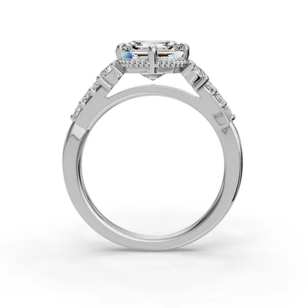 18K White Gold Asscher Engagement Ring Setting Image 2 SVS Fine Jewelry Oceanside, NY