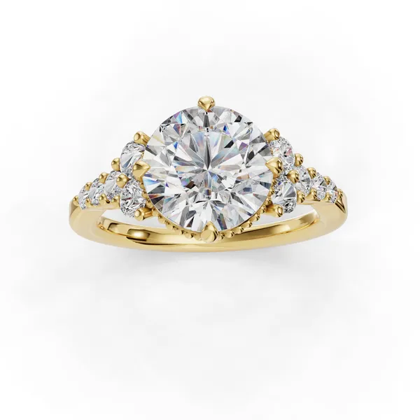 18K Yellow Gold Round Engagement Ring Setting Image 4 SVS Fine Jewelry Oceanside, NY