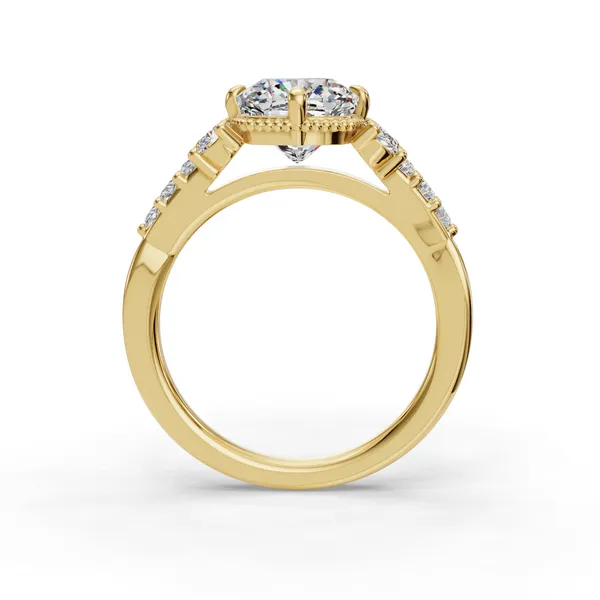 18K Yellow Gold Cushion Engagement Ring Setting Image 2 SVS Fine Jewelry Oceanside, NY