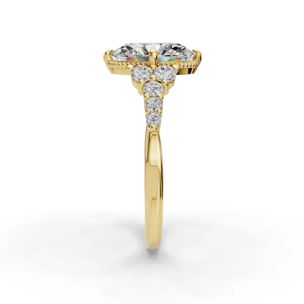 18K Yellow Gold Oval Engagement Ring Setting Image 3 SVS Fine Jewelry Oceanside, NY