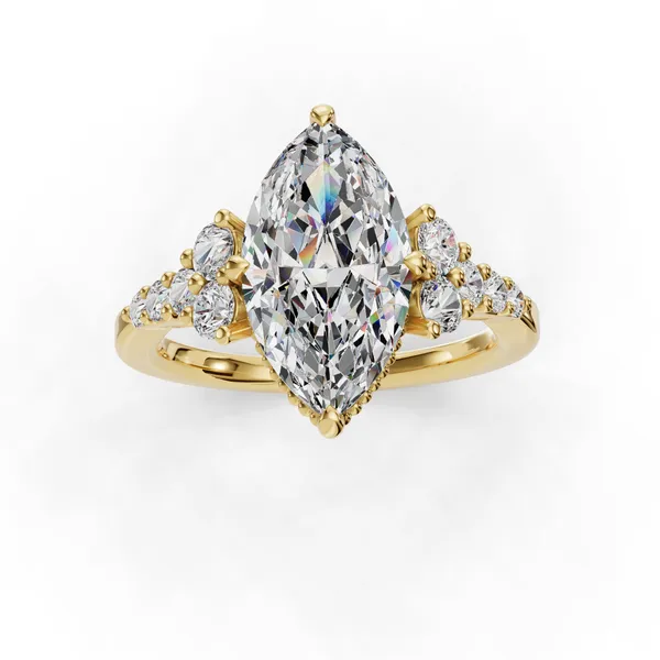 18K Yellow Gold Marquise Engagement Ring Setting Image 4 SVS Fine Jewelry Oceanside, NY