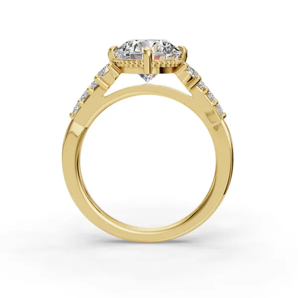 18K Yellow Gold Round Engagement Ring Setting Image 2 SVS Fine Jewelry Oceanside, NY