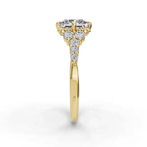 18K Yellow Gold Princess Engagement Ring Setting Image 3 SVS Fine Jewelry Oceanside, NY