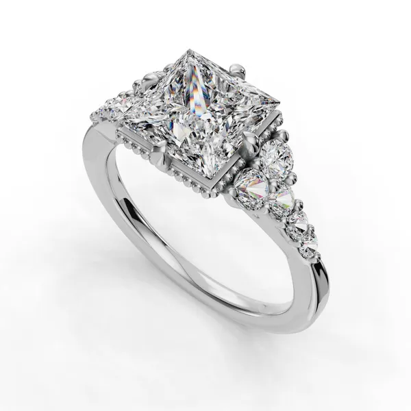 Platinum Princess Engagement Ring Setting SVS Fine Jewelry Oceanside, NY