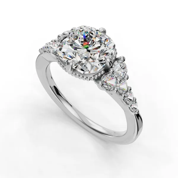 Platinum Cushion Engagement Ring Setting SVS Fine Jewelry Oceanside, NY