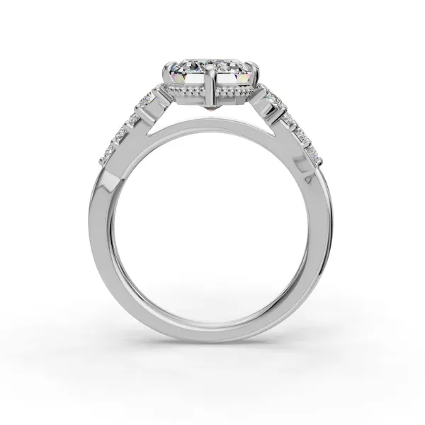 Platinum Emerald Engagement Ring Setting Image 2 SVS Fine Jewelry Oceanside, NY