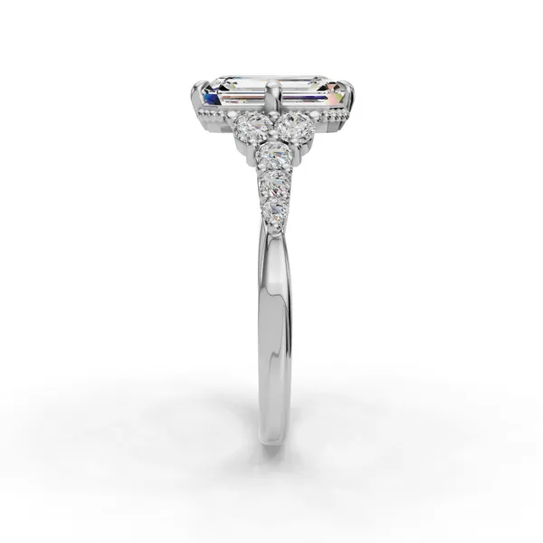 Platinum Emerald Engagement Ring Setting Image 3 SVS Fine Jewelry Oceanside, NY